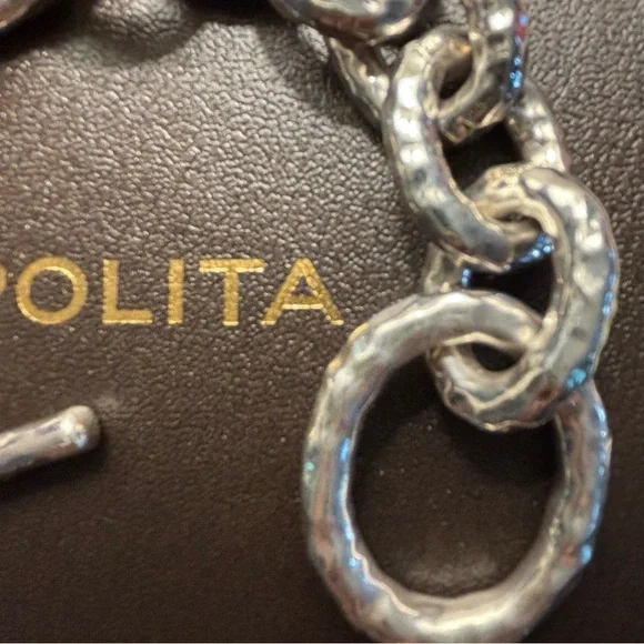 Ippolita Glamazon Bastille Sterling Silver Hammered Links Bracelet - Picture 3 of 6
